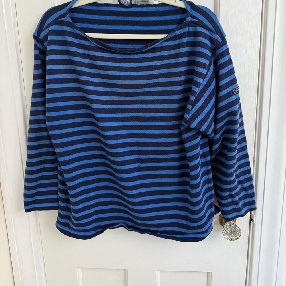 L - Ralph Lauren Navy and Blue Striped Top